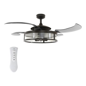 FANAWAY 212927 - LED plafonski ventilator CLASSIC 3xE27/4W/230V crna + daljinski upravljač