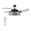 FANAWAY 212927 - LED plafonski ventilator CLASSIC 3xE27/4W/230V crni prečnik 112 cm + daljinski upravljač