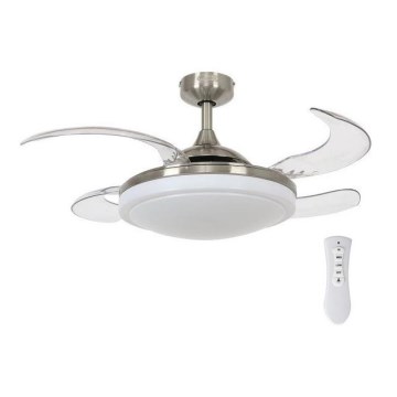 FANAWAY 212982 - Plafonski ventilator EVORA 2xE27/20W/230V sjajni hrom + daljinski upravljač