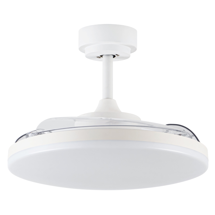 FANAWAY 21612949 - LED prigušiva stropni ventilator STROLL LED/30W/230V 2700/3500/5000K prečnik 106 cm bela/prozirna + daljinski upravljač