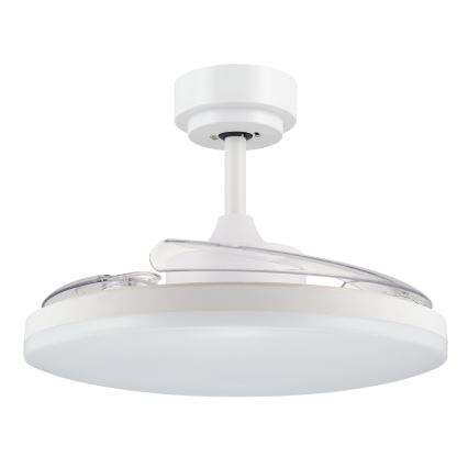 FANAWAY 21612949 - LED prigušiva stropni ventilator STROLL LED/30W/230V 2700/3500/5000K prečnik 106 cm bela/prozirna + daljinski upravljač