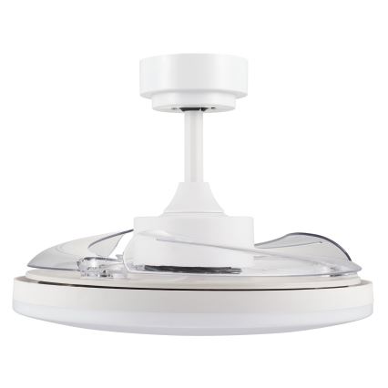 FANAWAY 21612949 - LED prigušiva stropni ventilator STROLL LED/30W/230V 2700/3500/5000K prečnik 106 cm bela/prozirna + daljinski upravljač