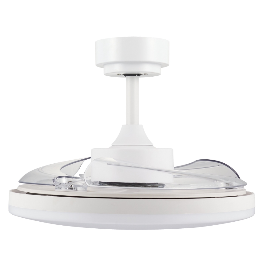 FANAWAY 21612949 - LED prigušiva stropni ventilator STROLL LED/30W/230V 2700/3500/5000K prečnik 106 cm bela/prozirna + daljinski upravljač