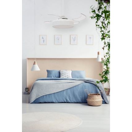 FANAWAY 511030 - LED plafonski ventilator FRASER 3xE27/20W/230V, bela, prečnik 121 cm + daljinski upravljač