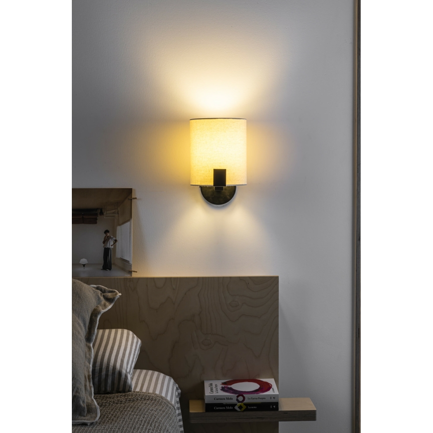 FARO 20053 - LED zidna lampa NILA 1xE27/15W/230V + LED/3W krem/crna