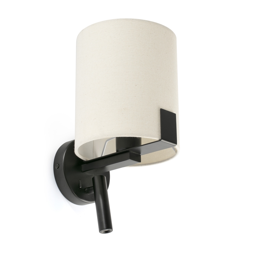FARO 20053 - LED zidna lampa NILA 1xE27/15W/230V + LED/3W krem/crna