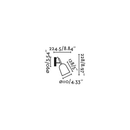 FARO 28258 - Zidna lampa STUDIO 1xE14/8W/230V bela/crna