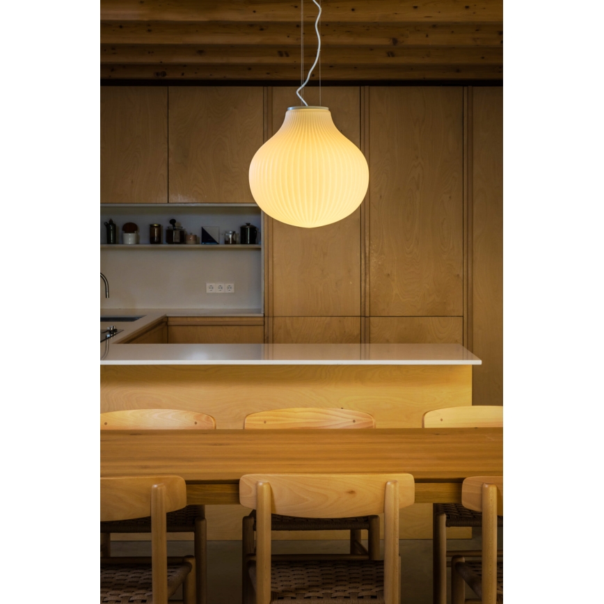 FARO 28301 - Viseći luster na sajli ISABELLE 1xE27/15W/230V, prečnik 40 cm, bela