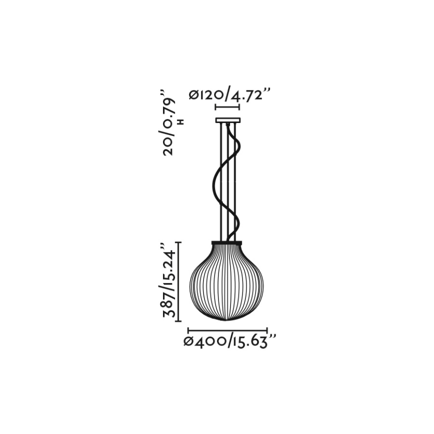FARO 28301 - Viseći luster na sajli ISABELLE 1xE27/15W/230V, prečnik 40 cm, bela