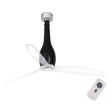 FARO 32002 - Plafonski ventilator ETERFAN crna/prozirna prečnik 128 cm + daljinski upravljač