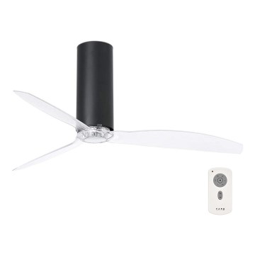 FARO 32036 - Stropni ventilator TUBE FAN crna/prozirna, prečnik 128 cm + daljinski upravljač