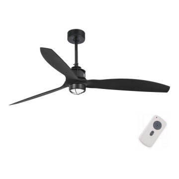 FARO 32100-10 - LED plafonski ventilator JUST FAN LED/17W/230V crna + daljinski upravljač