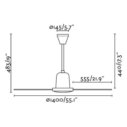 FARO 33001 - Plafonski ventilator INDUS, prečnika 140 cm