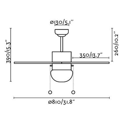 FARO 33179 - Plafonski ventilator PALAO 1xE14/40W/230V