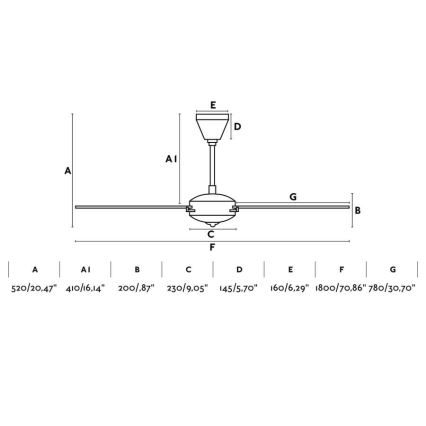 FARO 33349 - Plafonski ventilator AOBA prečnika 180 cm + daljinski upravljač