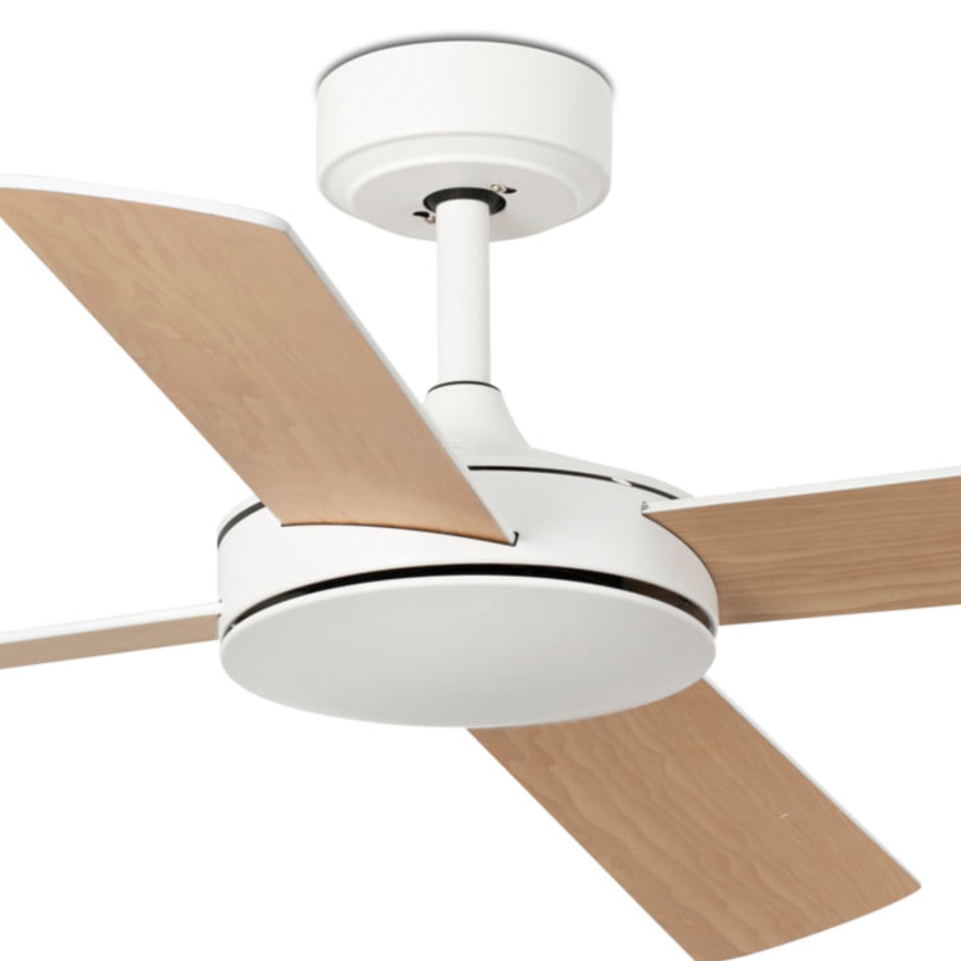FARO 33350DC - Plafonski ventilator MALLORCA L, beli/smeđi, prečnika 132 cm + daljinski upravljač