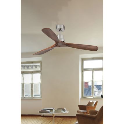 FARO 33370DC - Plafonski ventilator LANTAU braon/mat hrom, prečnik 132 cm + daljinski upravljač
