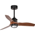FARO 33425WT1N - LED prigušiva plafonski ventilator JUST FAN S LED/16W/230V prečnik 81 cm braon/crna Wi-Fi Tuya + daljinski upravljač