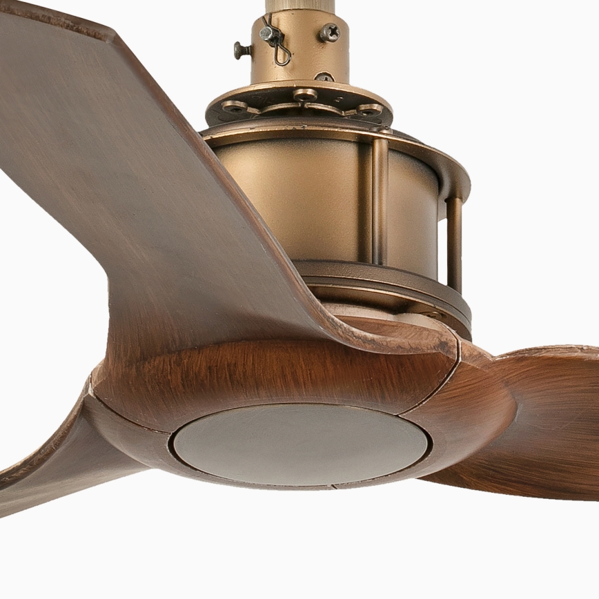 FARO 33428WT - Plafonski ventilator JUST FAN S prečnika 81 cm braon/mesing Wi-Fi Tuya + daljinski upravljač