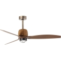 FARO 33436WT1N - LED prigušiva stropni ventilator WEAVER M LED/16W/230V prečnika 128 cm braon/mesing Wi-Fi Tuya + daljinski upravljač