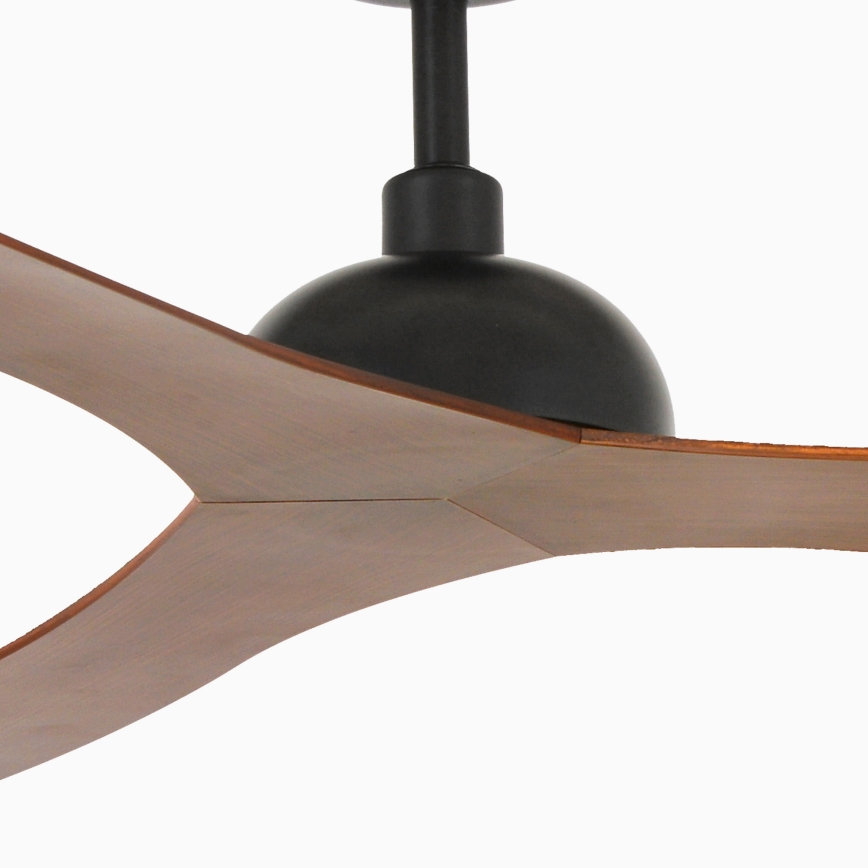 FARO 33447WT - Plafonski ventilator GOTLAND L, braon/crna, prečnik 132 cm, Wi‑Fi Tuya + daljinsko upravljanje