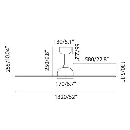 FARO 33447WT - Plafonski ventilator GOTLAND L, braon/crna, prečnik 132 cm, Wi‑Fi Tuya + daljinsko upravljanje