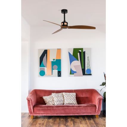 FARO 33451WT - Plafonski ventilator COPPER FAN M, prečnik 128 cm, smeđa/crna, Wi‑Fi Tuya + daljinski upravljač