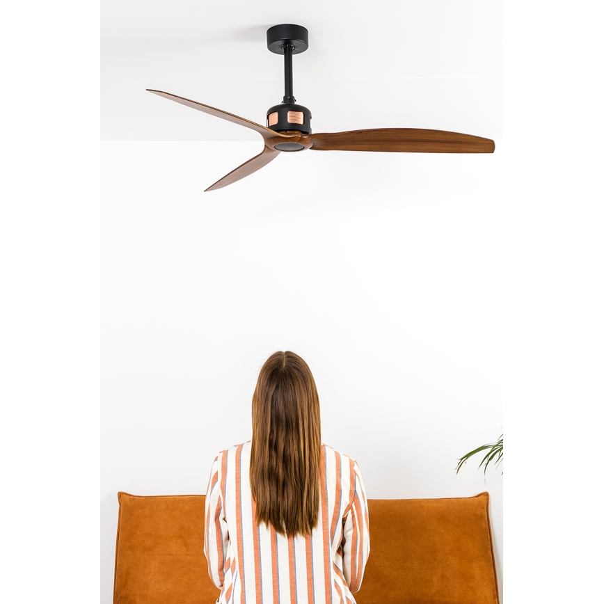 FARO 33451WT - Plafonski ventilator COPPER FAN M, prečnik 128 cm, smeđa/crna, Wi‑Fi Tuya + daljinski upravljač