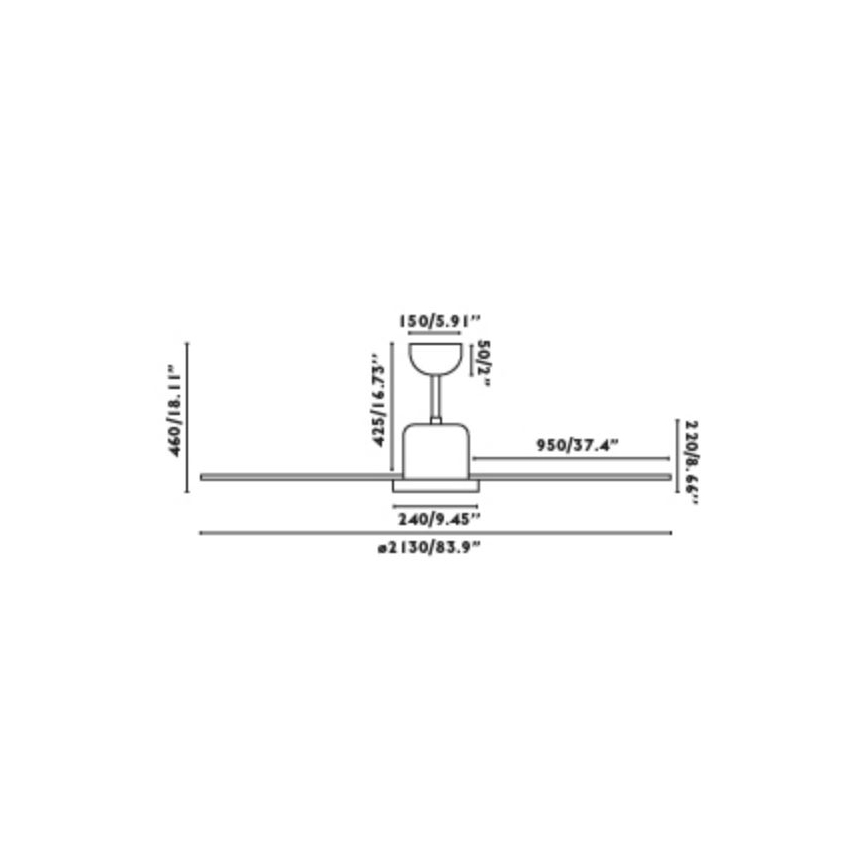 FARO 33461A - Plafonski ventilator ANDROS XL, beo, prečnik 213 cm + daljinski upravljač