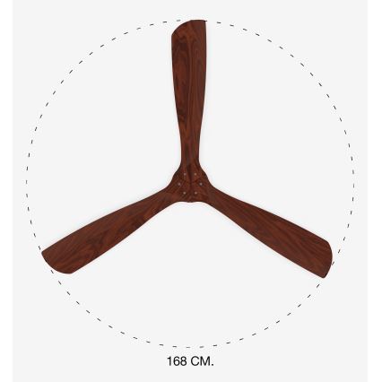 FARO 33464DC - Plafonski ventilator LANTAU XL braon/mat hrom prečnik 168 cm + daljinski upravljač