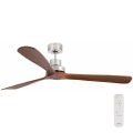 FARO 33464DC - Plafonski ventilator LANTAU XL braon/mat hrom prečnik 168 cm + daljinski upravljač
