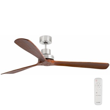 FARO 33464DC - Plafonski ventilator LANTAU XL braon/mat hrom prečnik 168 cm + daljinski upravljač