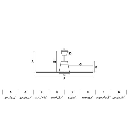 FARO 33480 - Plafonski ventilator TYPHOON IP44, prečnika 130 cm, beo + daljinski upravljač