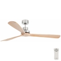 FARO 33504DC - Plafonski ventilator LANTAU XL drvo/matni hrom prečnika 168 cm + daljinski upravljač