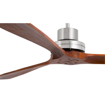 FARO 33508DC - Plafonski ventilator MINI LANTAU, mat hrom/braon, Ø 108 cm + daljinski upravljač