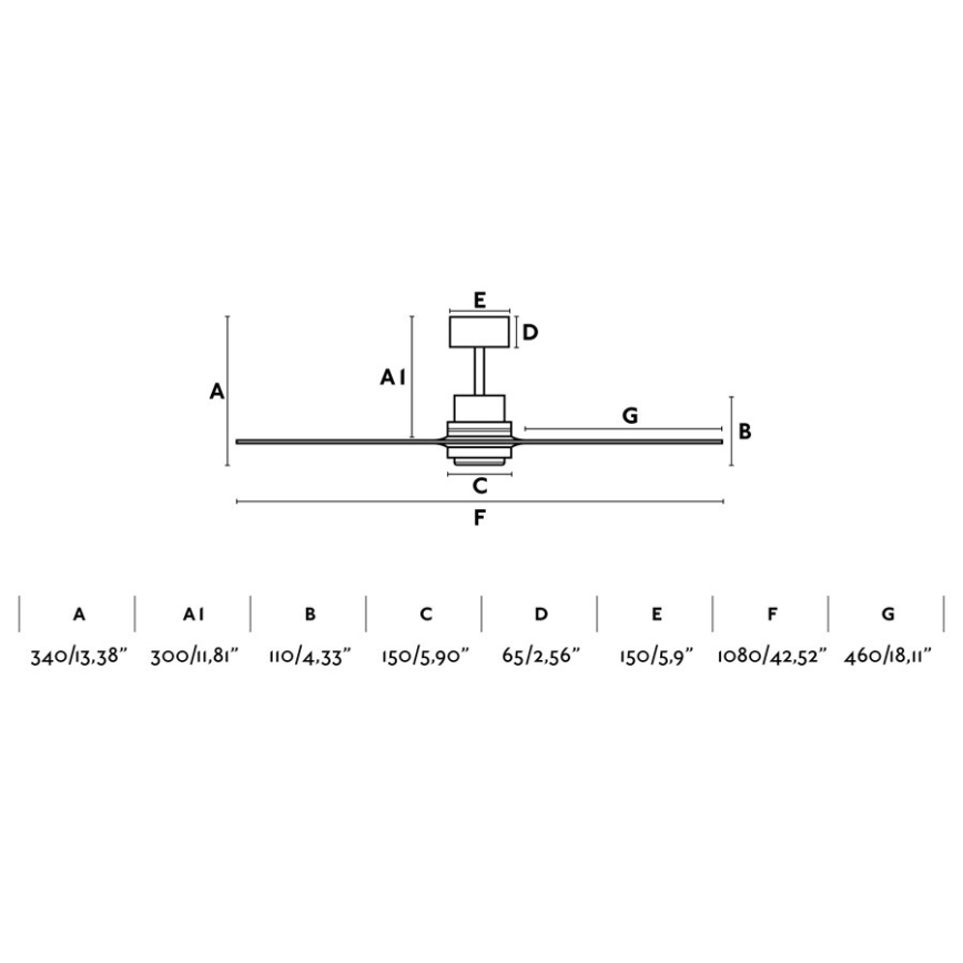 FARO 33508DC - Plafonski ventilator MINI LANTAU, mat hrom/braon, Ø 108 cm + daljinski upravljač