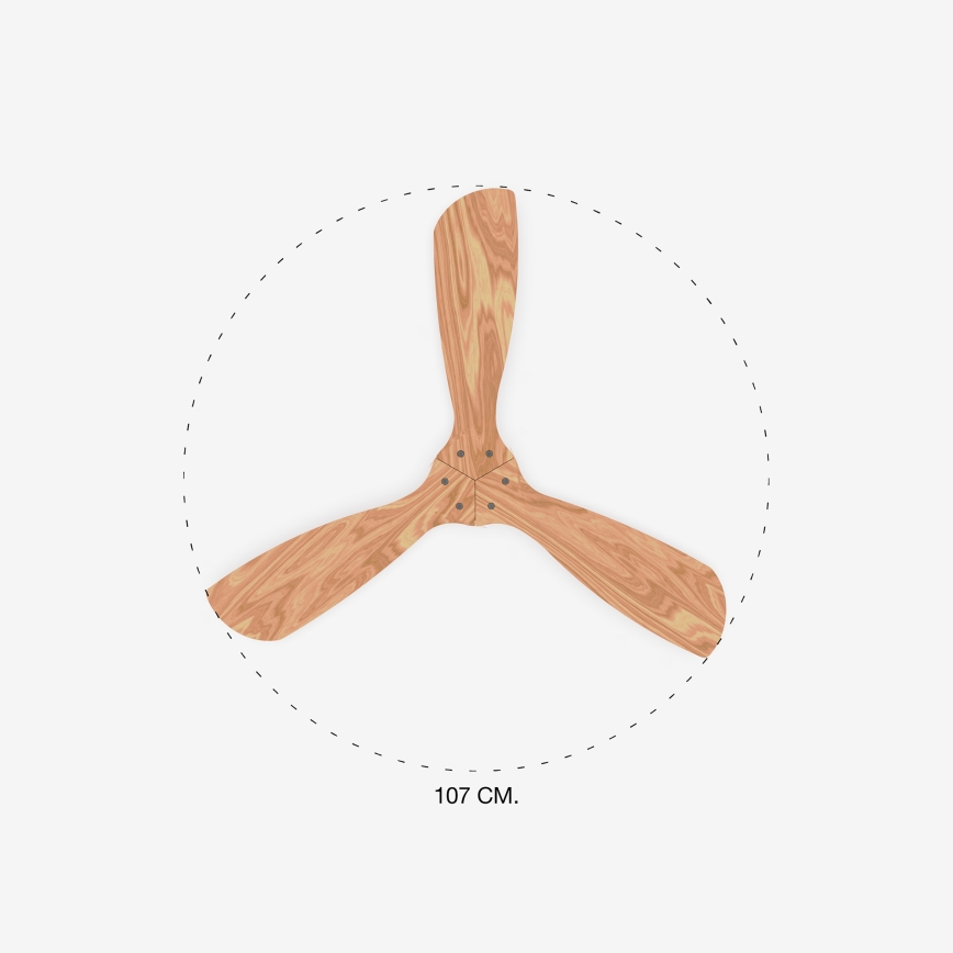 FARO 33509DC - Plafonski ventilator MINI LANTAU, matni hrom/drvo, prečnik 107 cm + daljinski upravljač