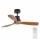 FARO 33517DC - Plafonski ventilator MINI LANTAU drvo/crna + daljinski upravljač