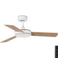 FARO 33603DC - Plafonski ventilator MINI MALLORCA S, smeđi/beli, prečnik 106 cm + daljinski upravljač
