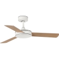 FARO 33603DCWT - Plafonski ventilator MINI MALLORCA, braon/bela, prečnik 106 cm, Wi‑Fi Tuya + daljinski upravljač