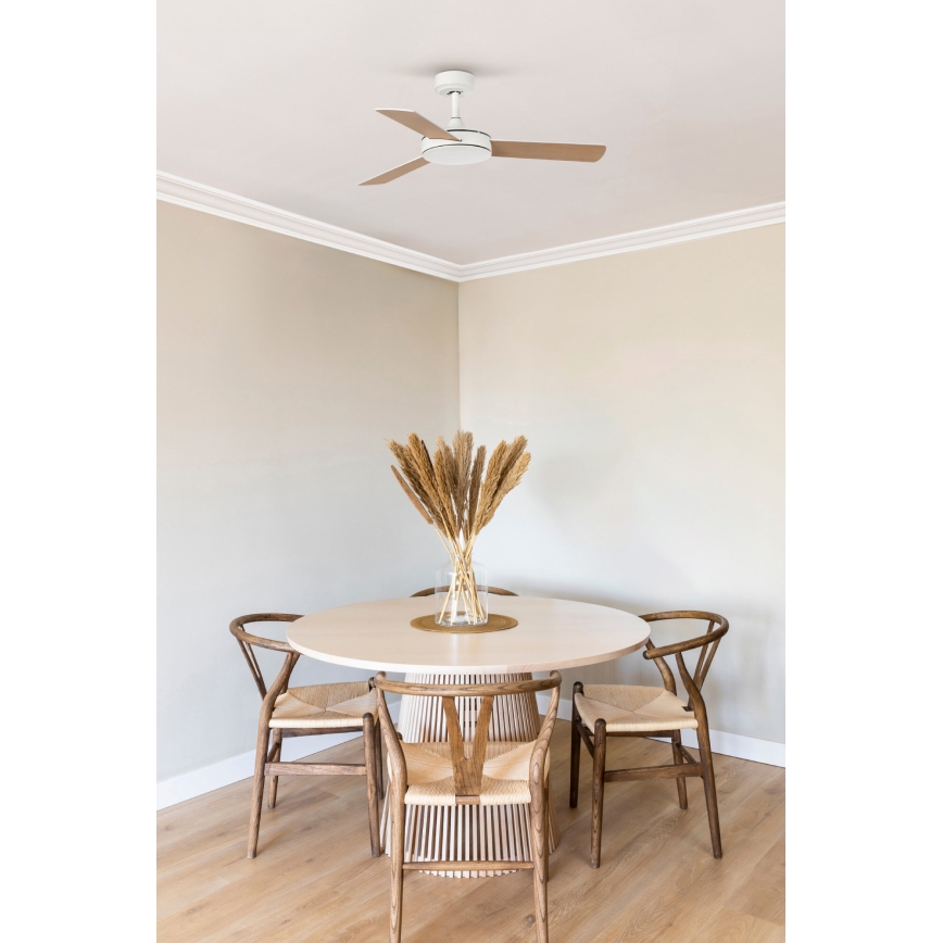 FARO 33603DCWT - Plafonski ventilator MINI MALLORCA, braon/bela, prečnik 106 cm, Wi‑Fi Tuya + daljinski upravljač