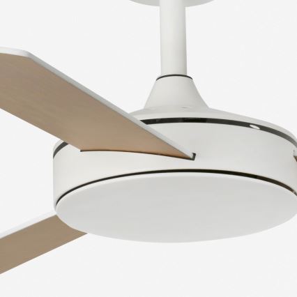 FARO 33603DCWT - Plafonski ventilator MINI MALLORCA, braon/bela, prečnik 106 cm, Wi‑Fi Tuya + daljinski upravljač