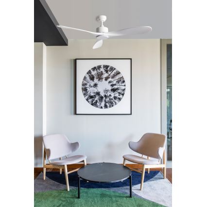 FARO 33750DCWT - Plafonski ventilator LUZON L, beli, prečnik 132 cm, Wi-Fi Tuya + daljinski upravljač