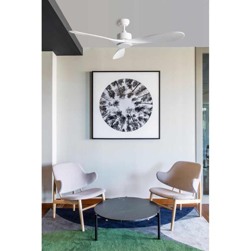 FARO 33750DCWT - Plafonski ventilator LUZON L, beli, prečnik 132 cm, Wi-Fi Tuya + daljinski upravljač