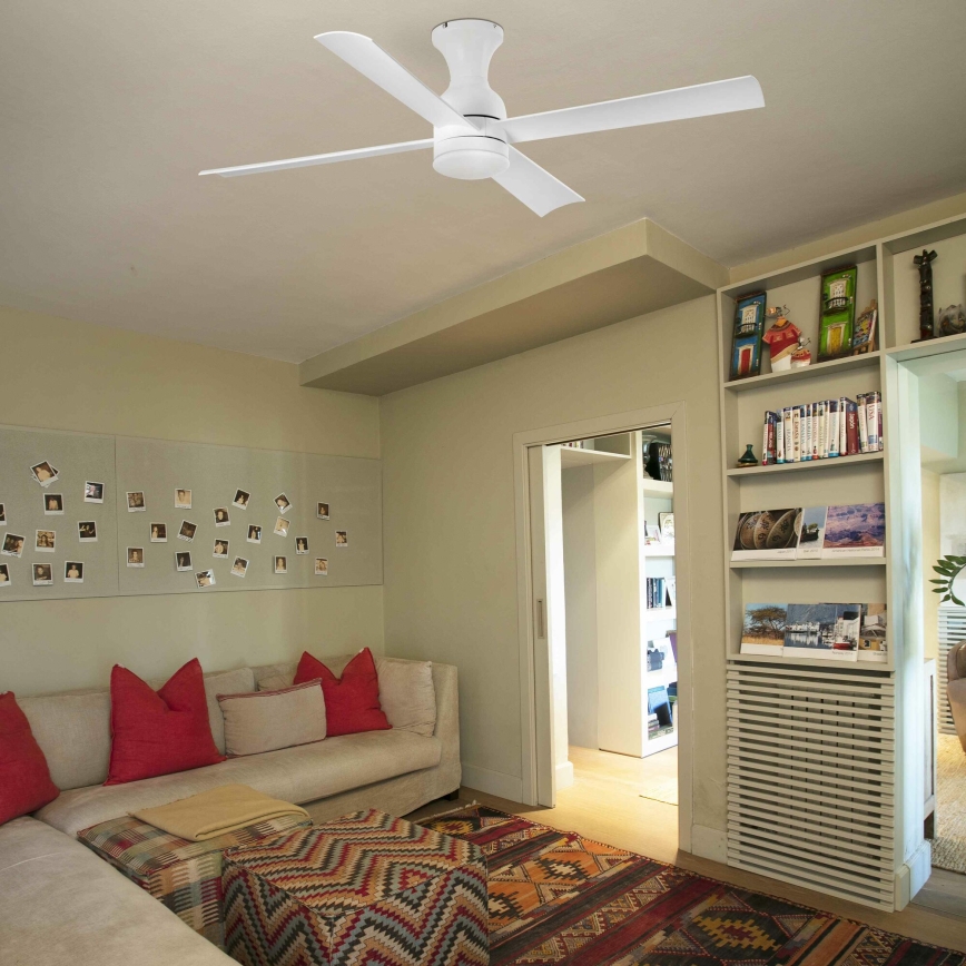 FARO 33756 - LED plafonski ventilator FRASER LED/16W/230V bela prečnika 120 cm + daljinski upravljač