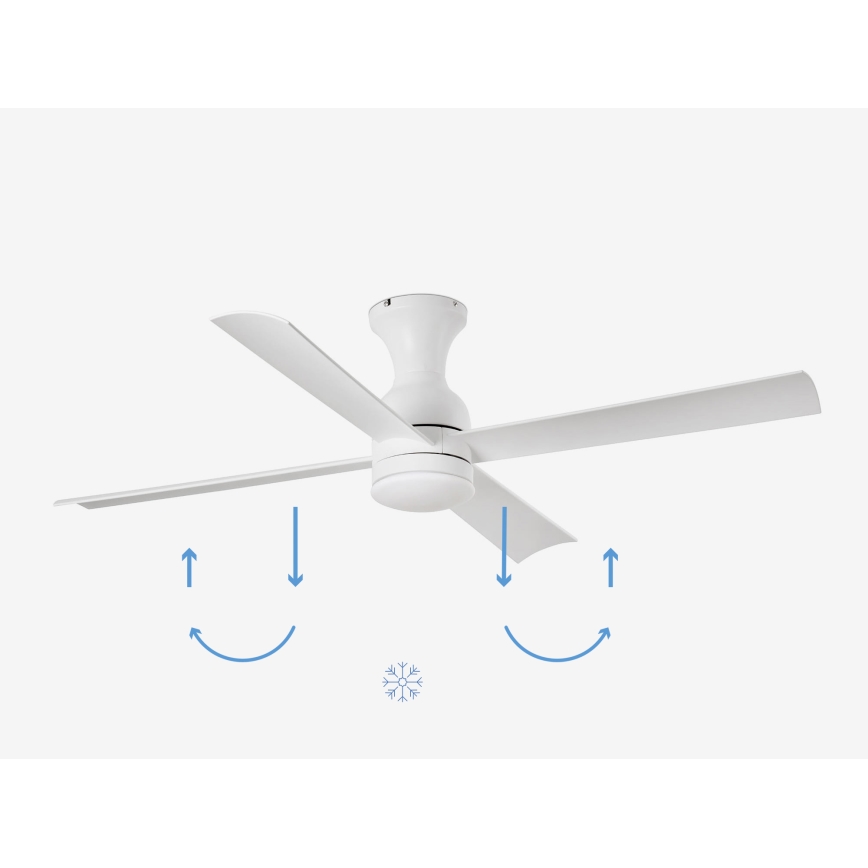 FARO 33756 - LED plafonski ventilator FRASER LED/16W/230V bela prečnika 120 cm + daljinski upravljač