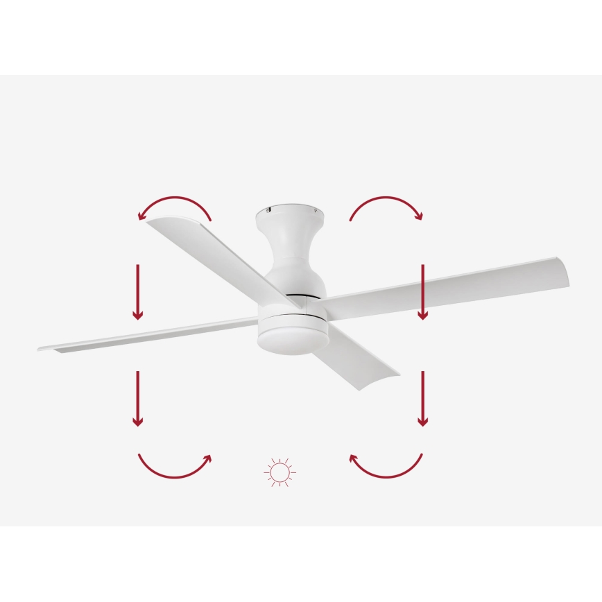 FARO 33756 - LED plafonski ventilator FRASER LED/16W/230V bela prečnika 120 cm + daljinski upravljač