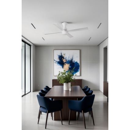 FARO 33756WT - LED plafonski ventilator FRASER XL LED/16W/230V, beli, prečnik 120 cm, Wi‑Fi Tuya + daljinski upravljač