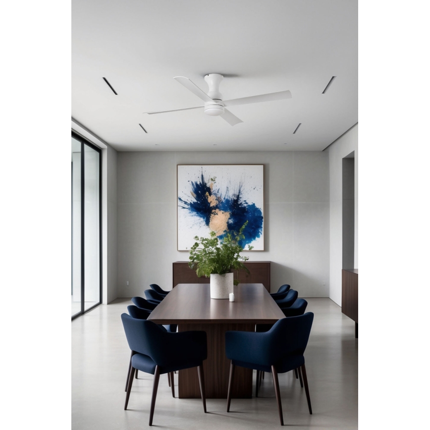 FARO 33756WT - LED plafonski ventilator FRASER XL LED/16W/230V, beli, prečnik 120 cm, Wi‑Fi Tuya + daljinski upravljač