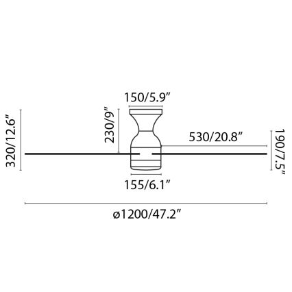FARO 33756WT - LED plafonski ventilator FRASER XL LED/16W/230V, beli, prečnik 120 cm, Wi‑Fi Tuya + daljinski upravljač